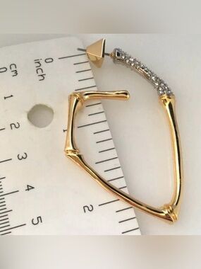 NEW Alexis Bittar Bamboo Earrings Gold Clear Swarovski Crystals JN04 JL22